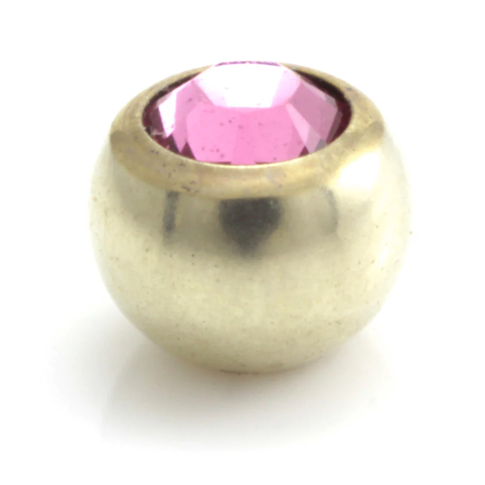 Zircon PVD Gold Ti Micro Gem Ball - Image 3