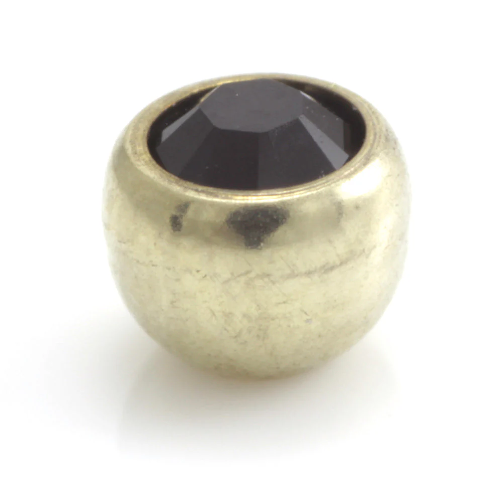 Zircon PVD Gold Ti Micro Gem Ball - Image 8