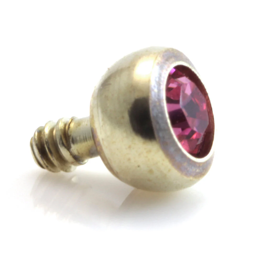 Zircon PVD Gold Ti Micro Internal Gem Ball - Image 3