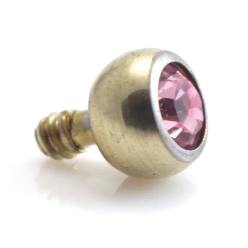 Zircon PVD Gold Ti Micro Internal Gem Ball - Image 5